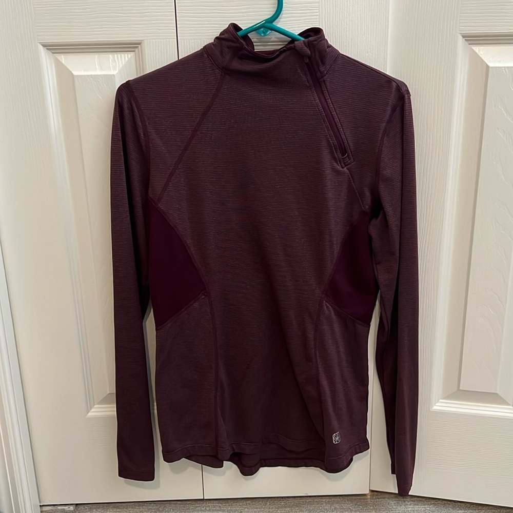 Euc workout jacket - purple - medium - asymmetrical 1/4 zip